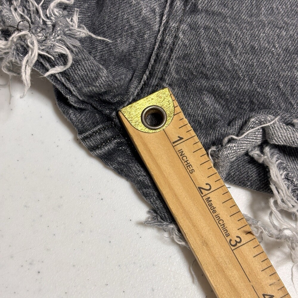 Levi’s Premium 501 Cut Off Shorts Gray Black Button Fly Women’s 29 - Picture 11 of 14